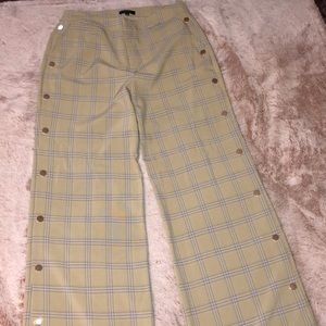 High waisted plaid pants